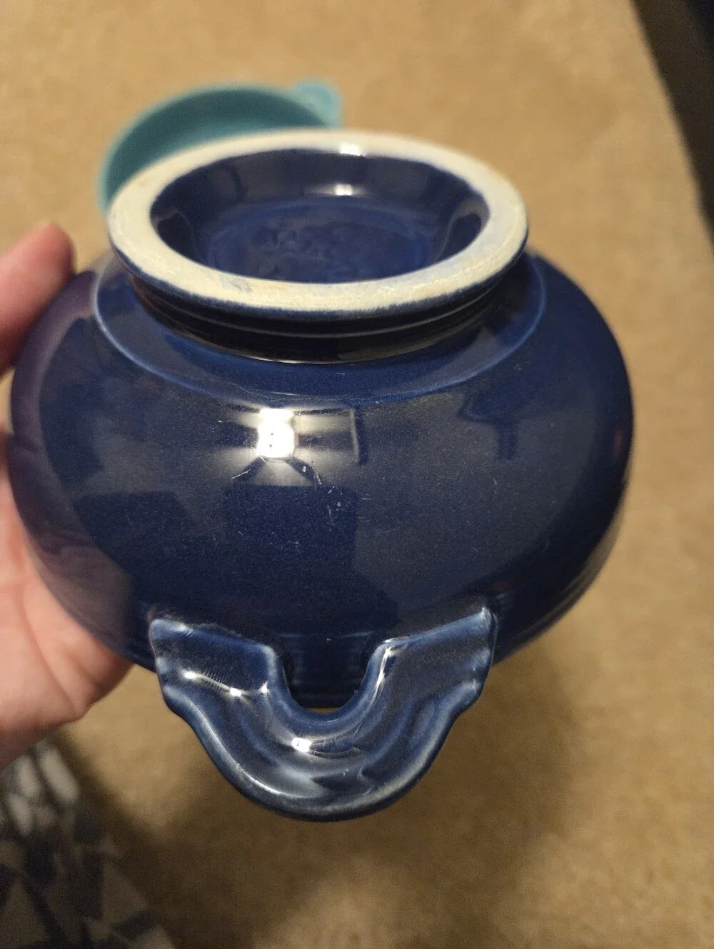 Fiesta Ware Cobalt Blue And Turquoise CREAM SOUP Bowls